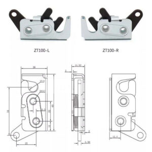 3000-Rotary Push-to-Close Latch — Right Hand, Single Stage, Top Lever, Galvanized Steel