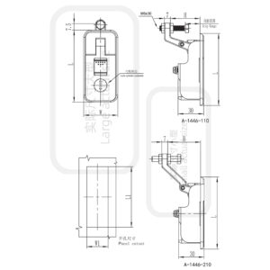 A-1446-110-30 Compression Door Lock with Sealed Lever and Key Lock