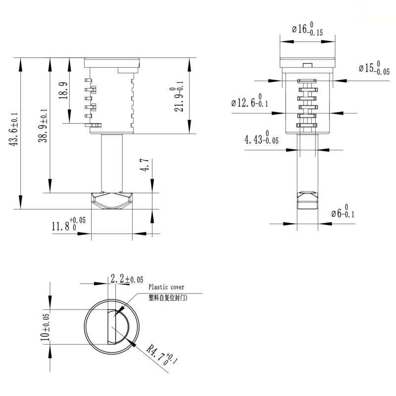 CAD-I-9342-car-rack-lock-cylinder-brass-blade-detail 9342 Car Luggage Rack Lock Cylinder with Customizable Key Combinations