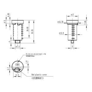 CAD-I-9345-cabinet-lock-cylinder-stainless-steel-front-cover-close-up 9345 Cabinet Lock Cylinder — Zinc Alloy Body, Zinc-Nickel Plated, Stainless Steel Cover, Brass Blade