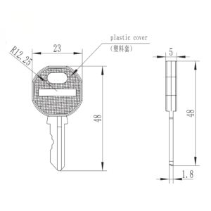 K333 Key with Plastic Handle — Technical Specification