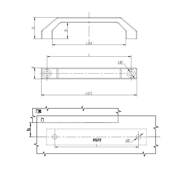 E-3103-100-30 Square Industrial Handle