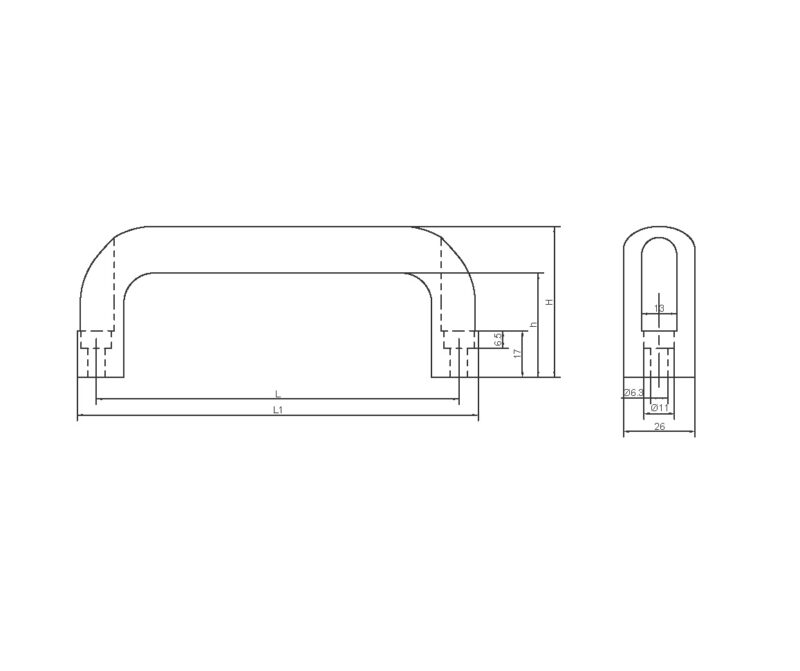 E-3106-100-40 Round Aluminum Industrial Handle