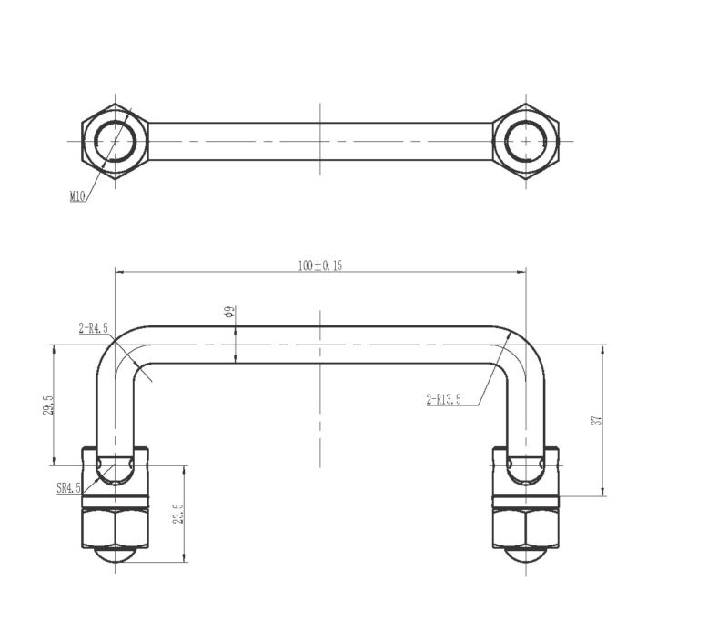 E-3206-100-A1 Stainless Steel 90° Folding Handle
