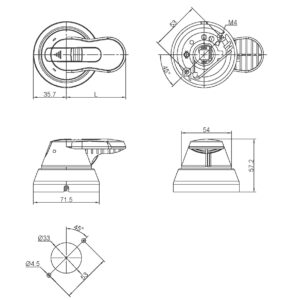 E-3312-45 GCS Drawer Cabinet Air Switch Operating Handle