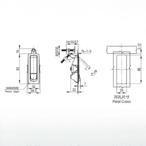 A-1442-146-30 Compression Door Lock with Raised Trigger Lever