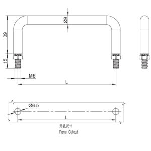 cadE-3219-100-A1 U-Shaped Stainless Steel Handle E-3219-100-A1 U-Shaped Stainless Steel Handle